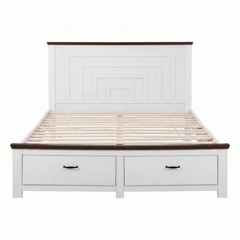Milano Stylish Wooden Bed Frame with 108cm Solid High Headboard - Queen Size