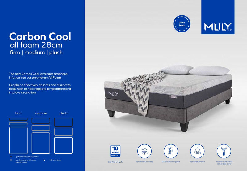 MLILY CARBON COOL MEMORY FOAM MATTRESS - MEDIUM