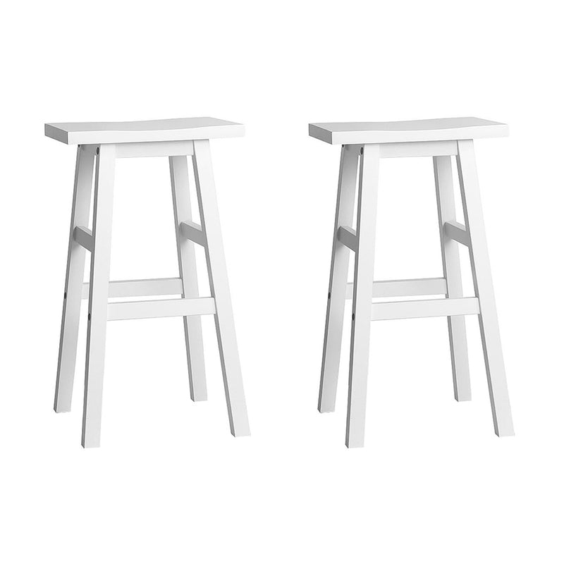Diva Set of 2 Beech Wood Bar Stool - White