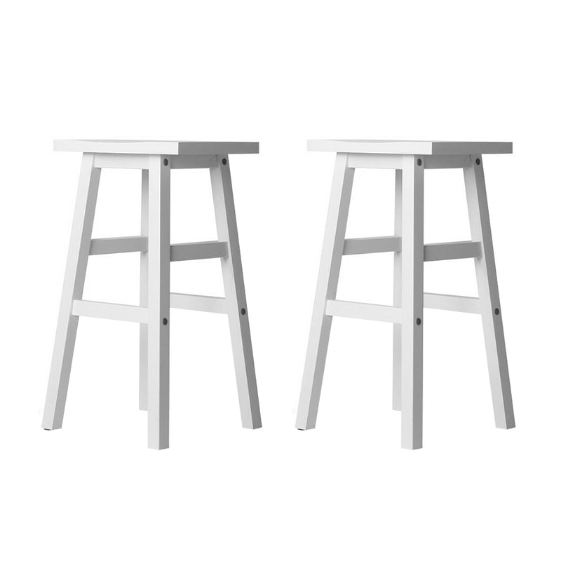 Diva Set of 2 Beech Wood Bar Stool - White