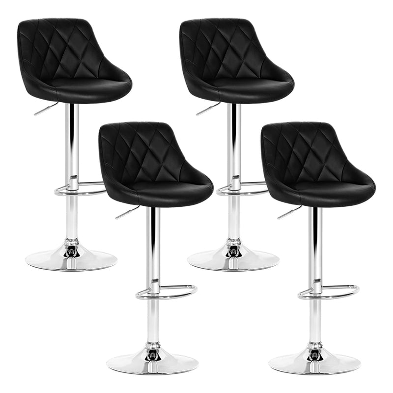 Diva Set of 4 Bar Stools PU Leather Diamond Style at Sleep House VIC