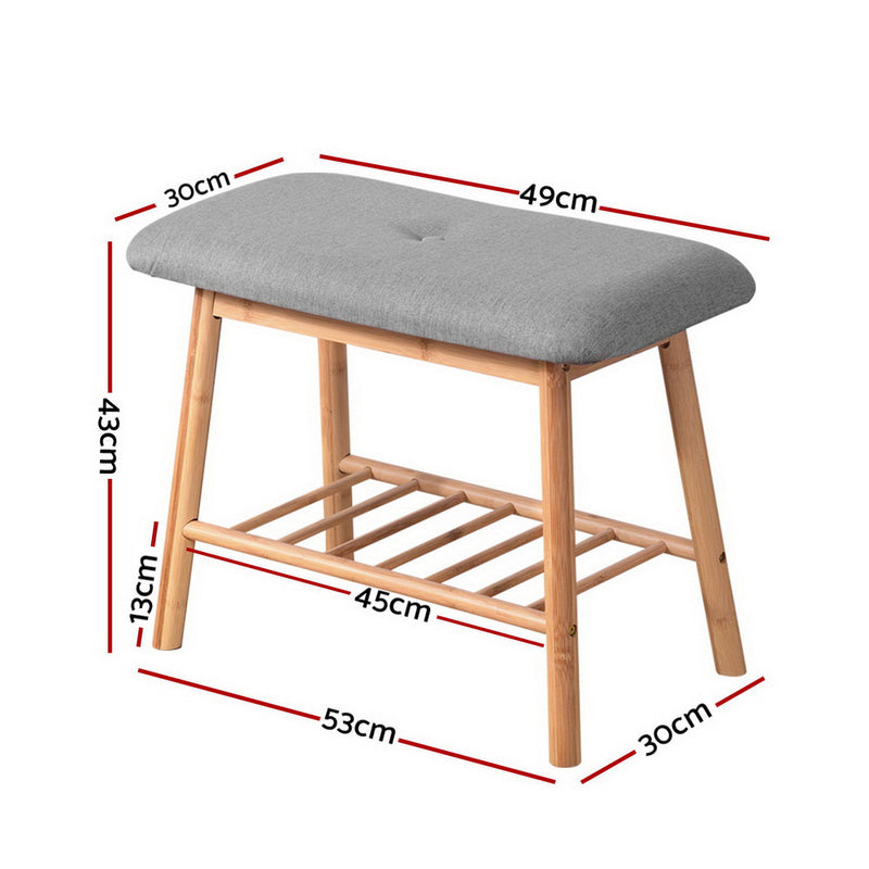 Stylish Shoe Rack Seat Bench Bamboo Grey Best Price at Sleep House