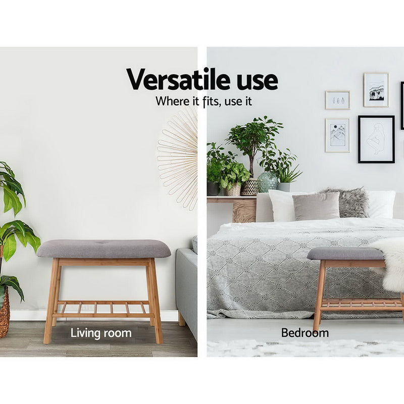 Stylish Shoe Rack Seat Bench Bamboo Grey Best Price at Sleep House
