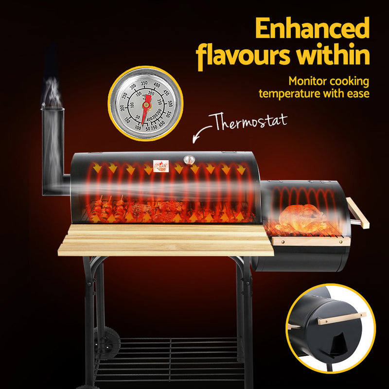 Outdoor 2-in-1 Offset BBQ Smoker Best Price at Sleep House Melbourne