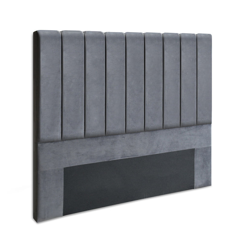 Milano Premium Fabric Bed Head Headboard Grey - Double Size 