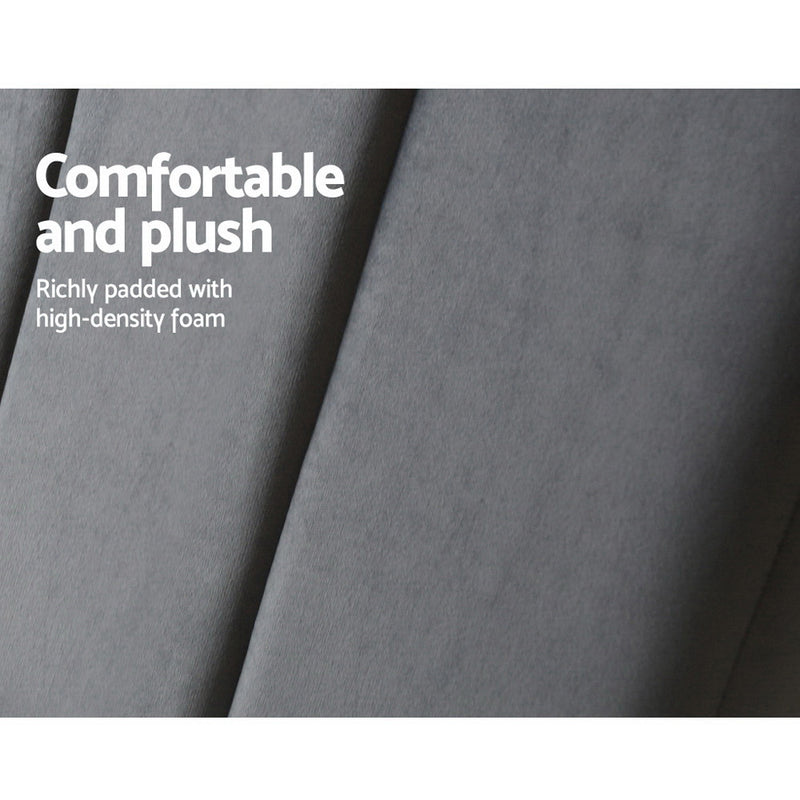 Milano Premium Fabric Bed Head Headboard Grey - Double Size 