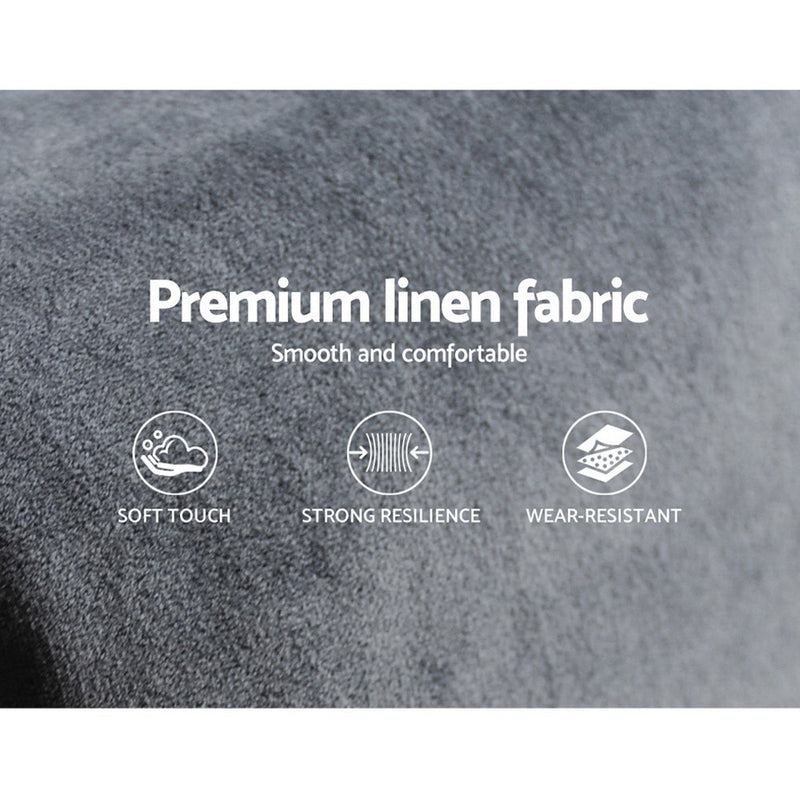 Milano Premium Fabric Bed Head Headboard Grey - Double Size 
