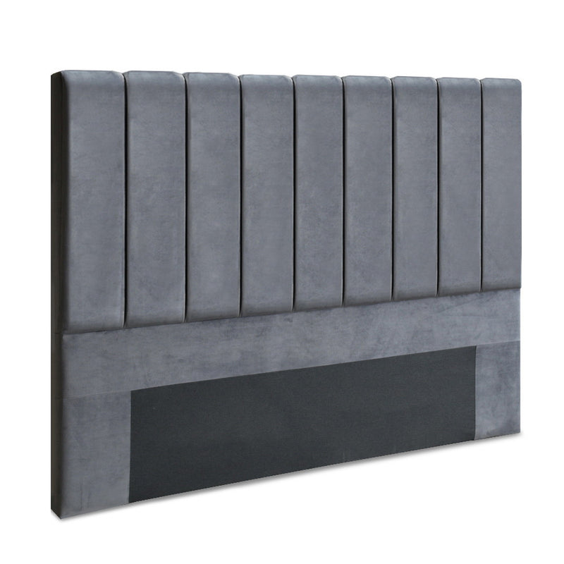 Milano Premium Fabric Bed Head Headboard Grey - King Size