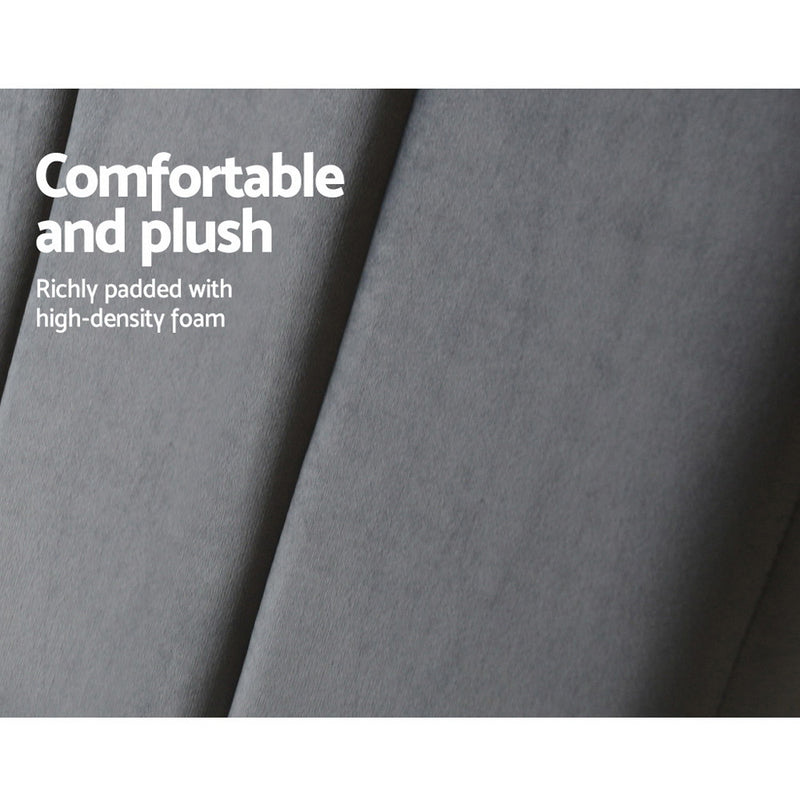 Milano Premium Fabric Bed Head Headboard Grey - King Size