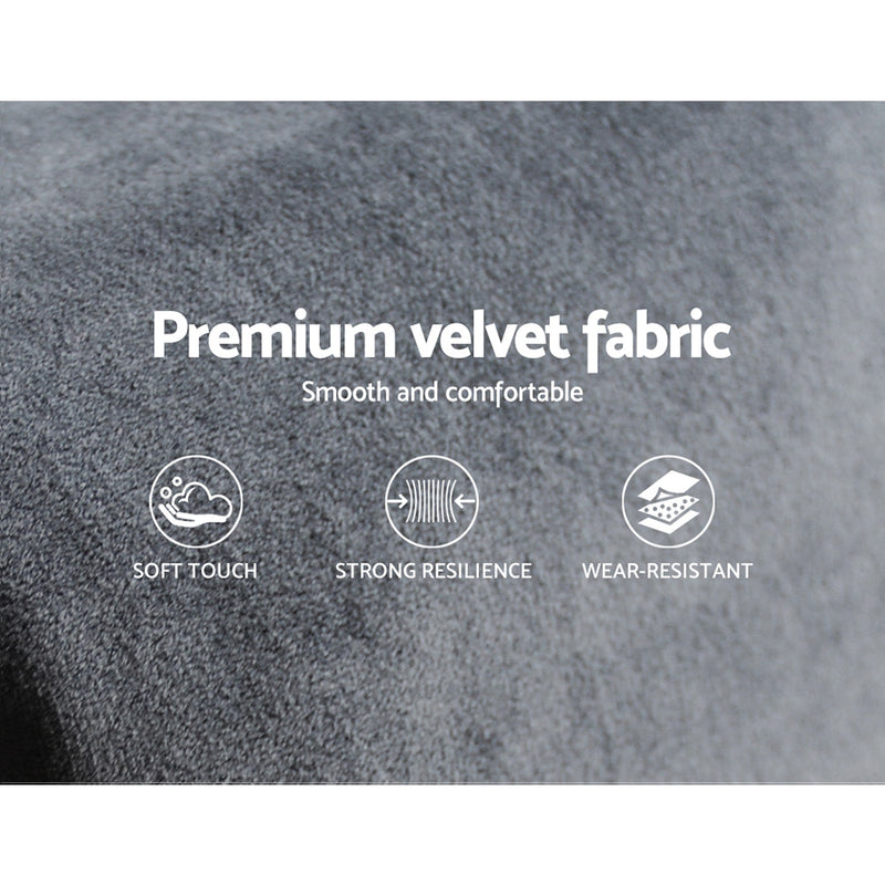 Milano Premium Fabric Bed Head Headboard Grey - King Size