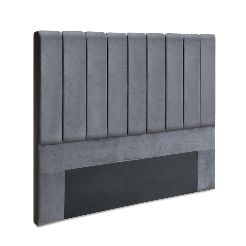 Milano Premium Fabric Bed Head Headboard Grey - Queen Size
