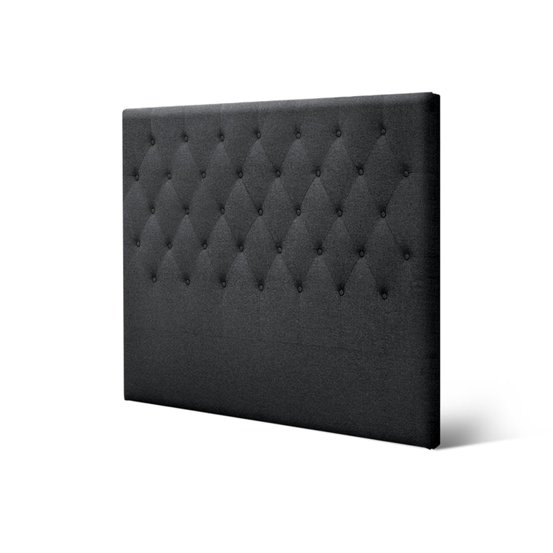 Milano Bed Head Headboard Bedhead Fabric Charcoal - Double Size
