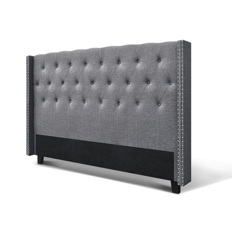 Milano Premium Fabric Bedhead Grey King Size