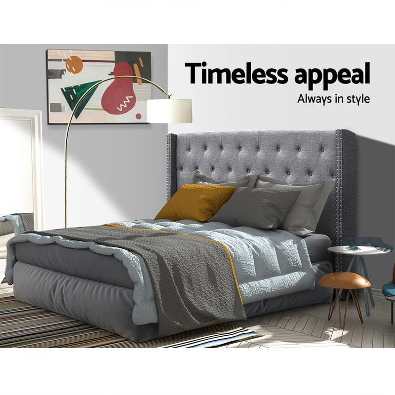Milano Premium Fabric Bedhead Grey King Size by Sleep House Nunawading