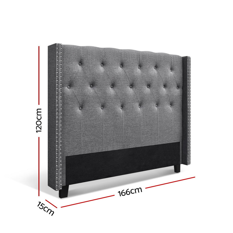 Milano Premium Fabric Bedhead Grey 