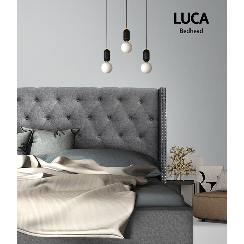 Milano Premium Fabric Bedhead Grey 