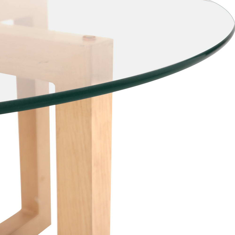 Diva Tempered Glass Round Coffee Table - Beige