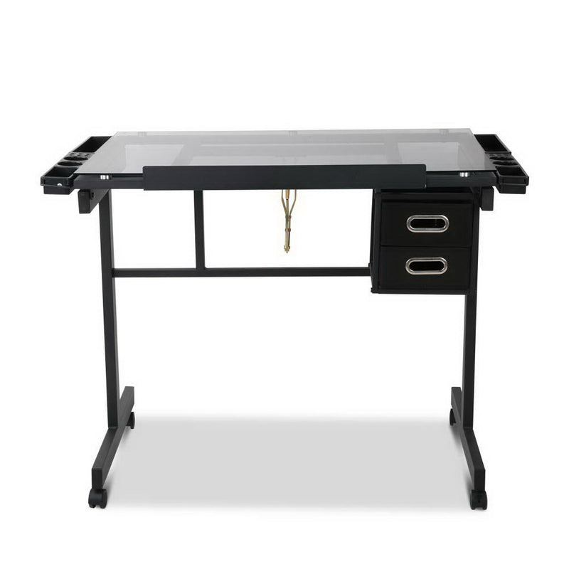 Diva Office Adjustable Drawing Desk - Black and Grey