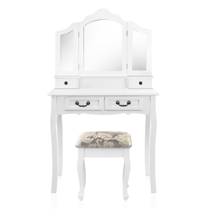 Milano Premium White Dressing Table with Stool by Sleep House Melbourne