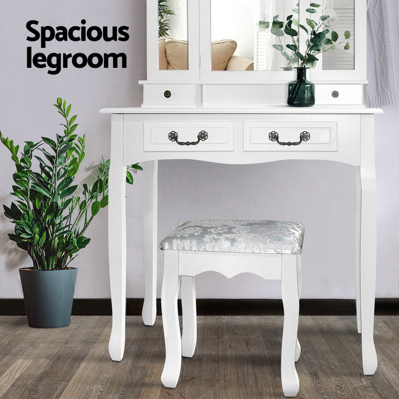 Milano Premium White Dressing Table with Stool by Sleep House Melbourne