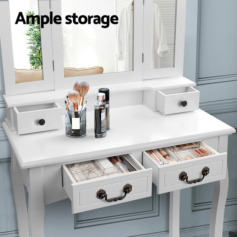 Milano Premium White Dressing Table with Stool by Sleep House Melbourne