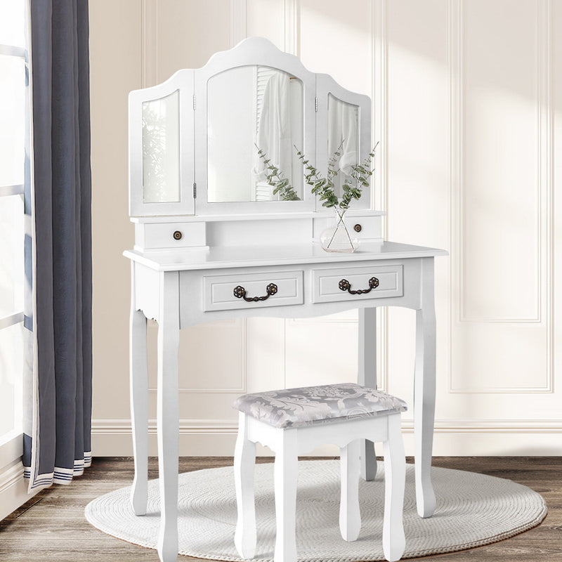 Milano Premium White Dressing Table with Stool by Sleep House Melbourne