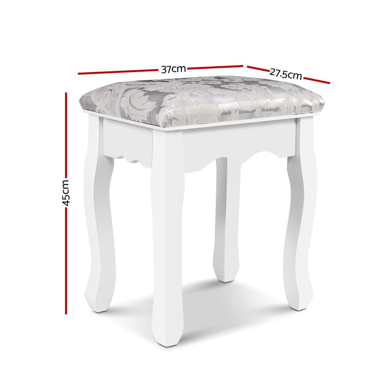 Milano French Style Dressing Stool Bedroom White Make Up Chair 