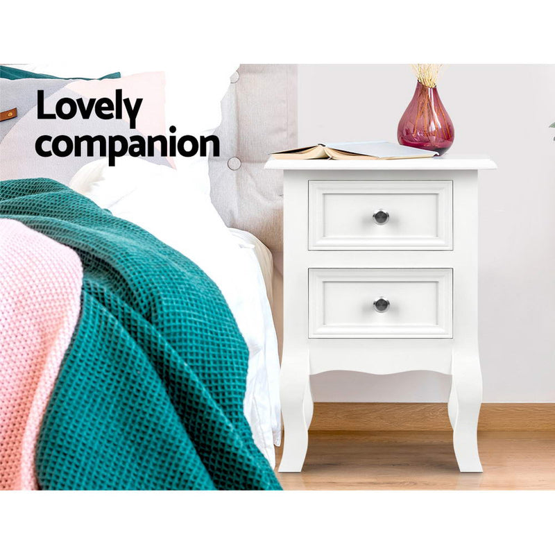 Milano French Style Bedside Tables Drawers Side Table by Sleep House