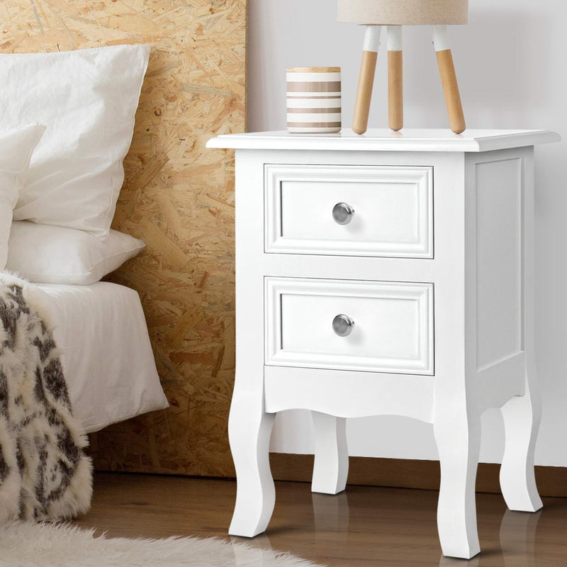Milano French Style Bedside Tables Drawers Side Table by Sleep House