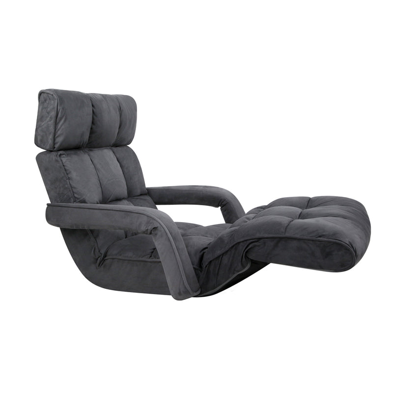 Milano Premium Adjustable Lounger with Arms - Charcoal