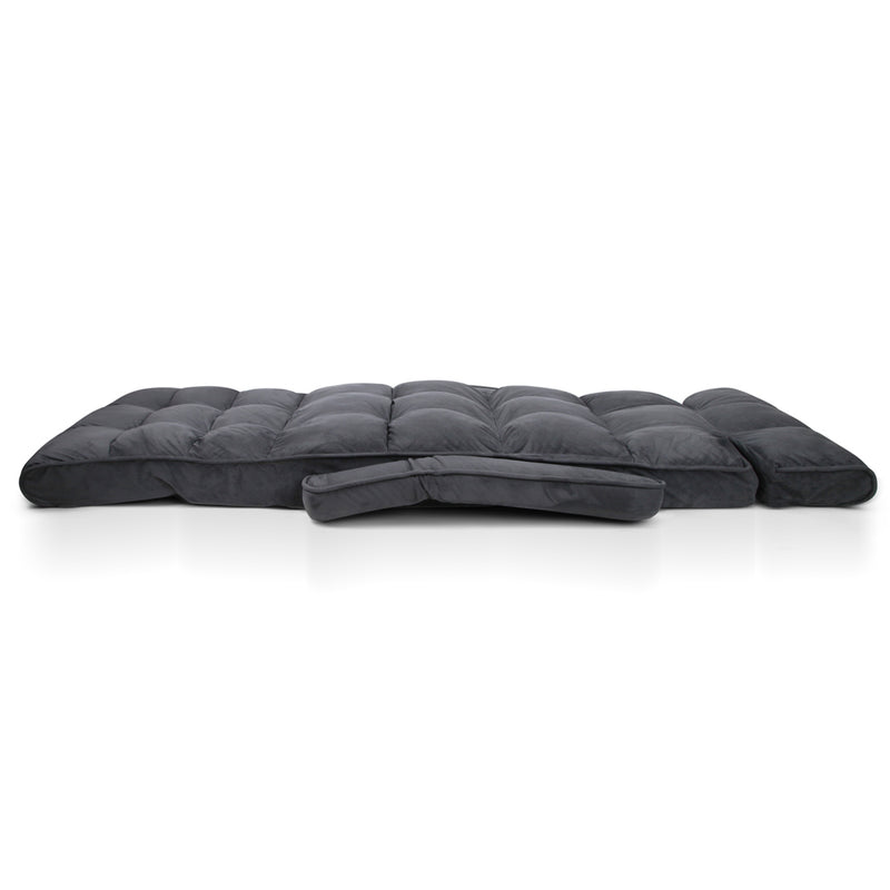 Milano Premium Adjustable Lounger with Arms - Charcoal