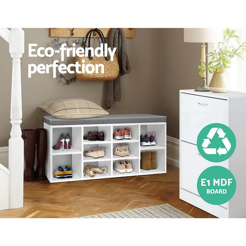 Stylish Fabric Shoe Bench with Storage Cubes Best Price at Sleep House