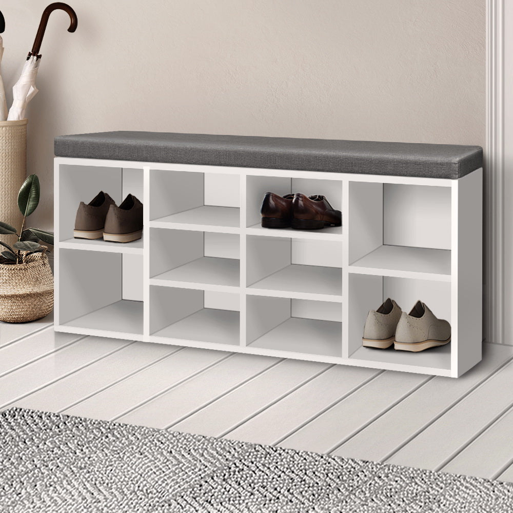 Stylish Fabric Shoe Bench with Storage Cubes Best Price at Sleep House