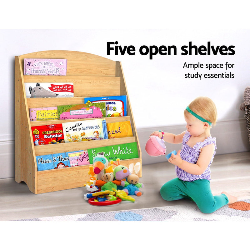 Kids 5 Tiers Bookshelf Magazine Shelf Rack Organiser Bookcase