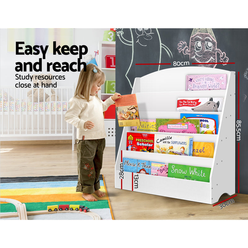 Kids 5 Tiers Bookshelf Rack Shelf Organiser at Sleep House Brisbane
