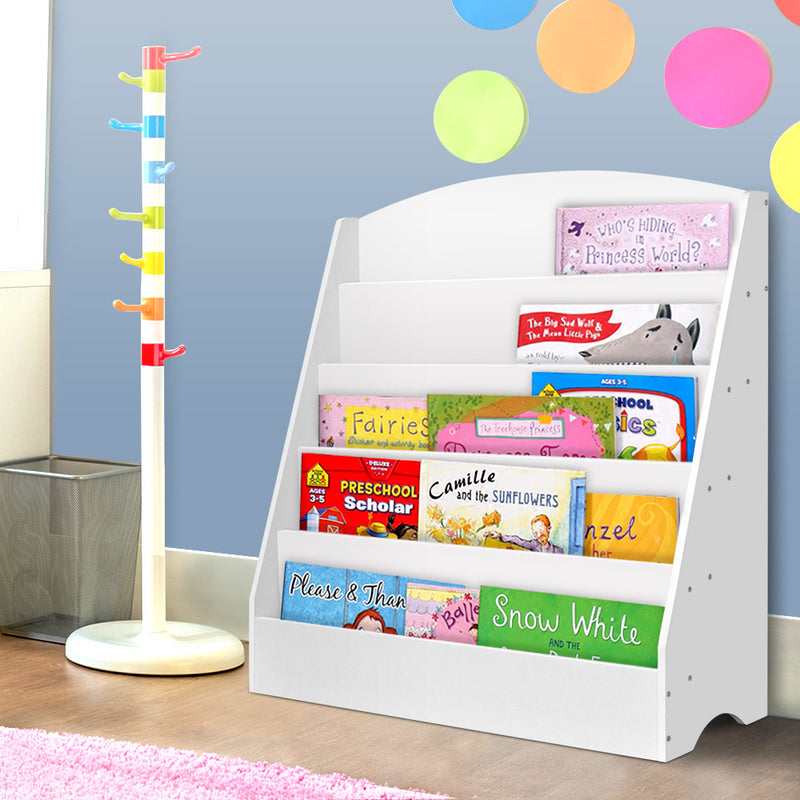 Kids 5 Tiers Bookshelf Rack Shelf Organiser at Sleep House Brisbane