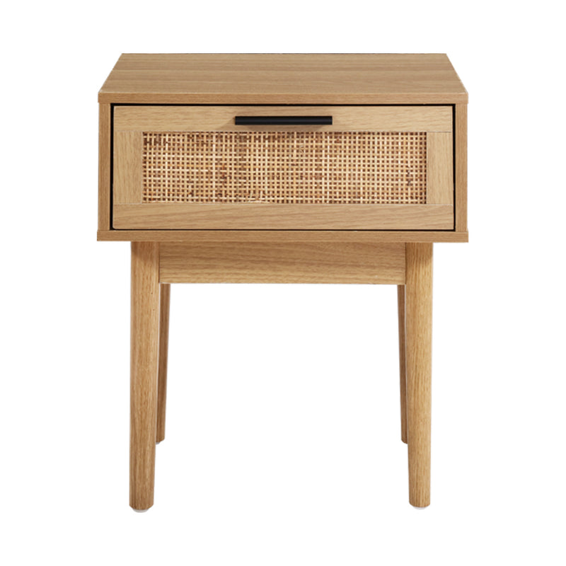 Milano Rattan Wood Bedside Table