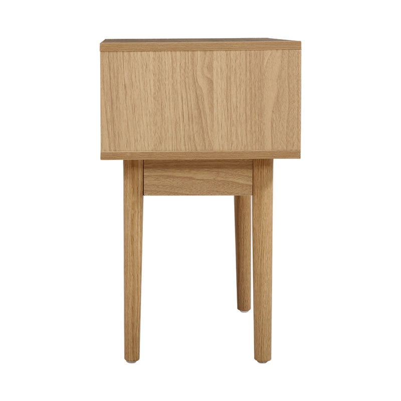 Milano Rattan Wood Bedside Table