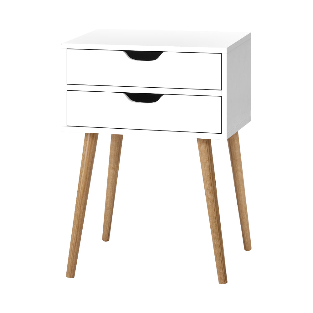 Milano Bedside Tables Wood Cabinet White by Sleep House Wantirna VIC