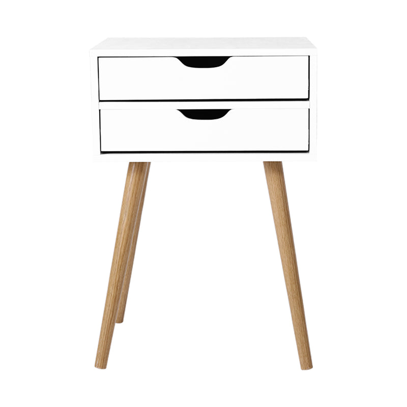 Milano Bedside Tables Wood Cabinet White