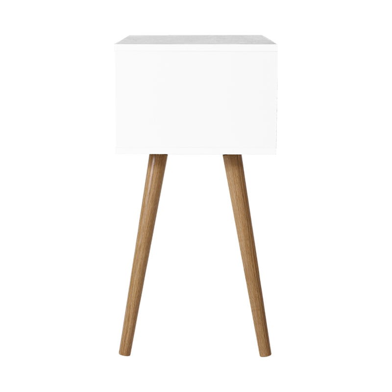 Milano Bedside Tables Wood Cabinet White