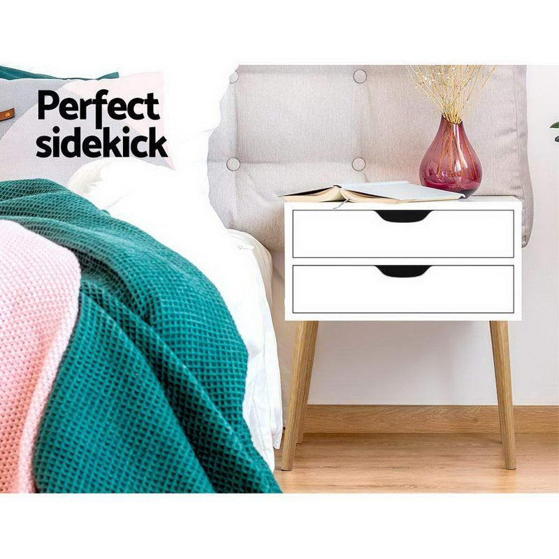 Milano Bedside Tables Wood Cabinet White by Sleep House Wantirna VIC