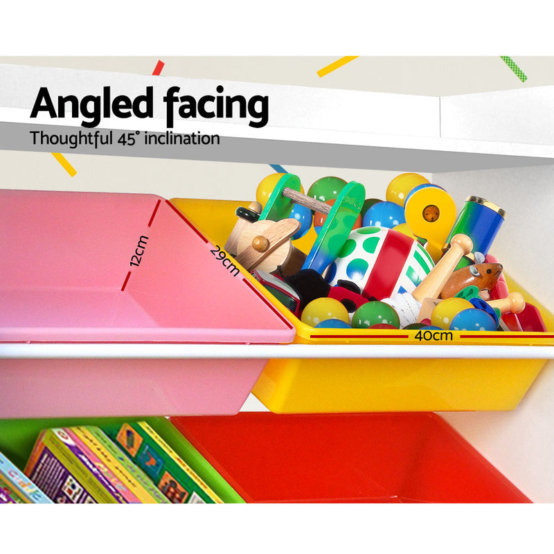 Keezi Kids 8 Bins Toy Box Storage Organiser Rack Bookshelf 