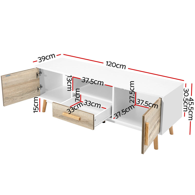Diva Premium Wooden Entertainment Unit - White & Wood