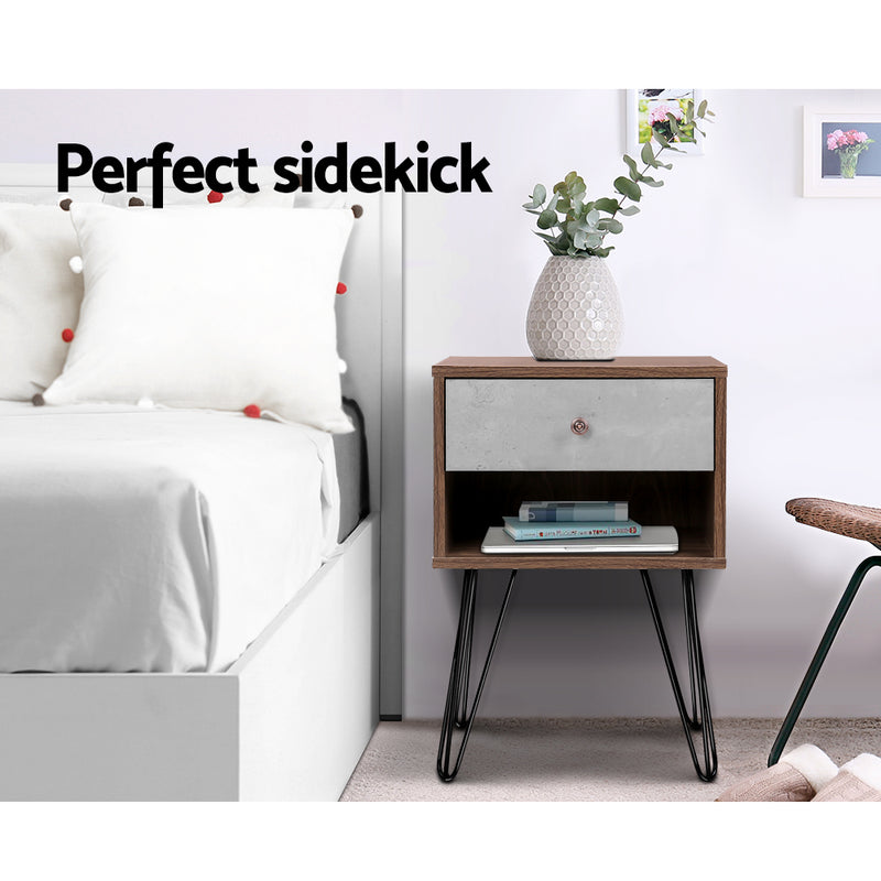 Milano Bedside Table with Drawer by Sleep House Doncaster VIC