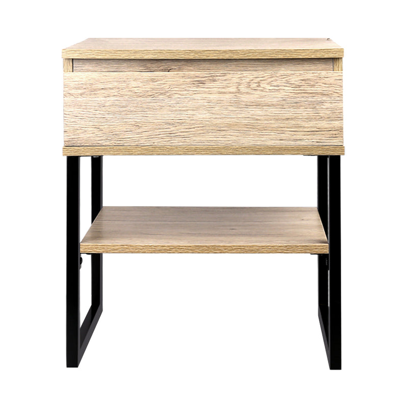 Milano Chest Style Metal Bedside Table
