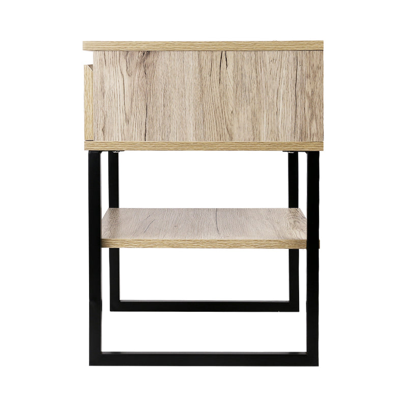 Milano Chest Style Metal Bedside Table