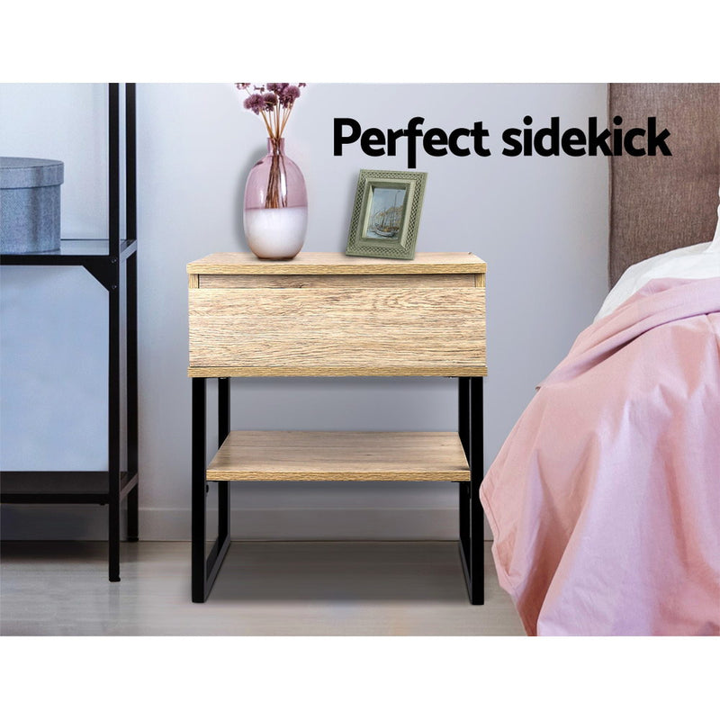 Milano Chest Style Metal Bedside Table by Sleep House Ringwood VIC
