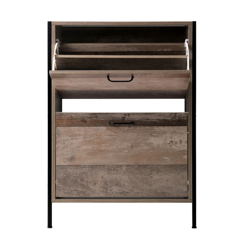 Diva 12 Pair Wooden Vintage Shoe Rack Cabinet at Sleep House Vermont