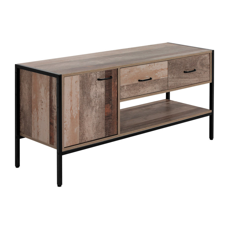 Diva TV Stand Entertainment Unit Storage Cabinet Industrial Rustic Wooden 120cm